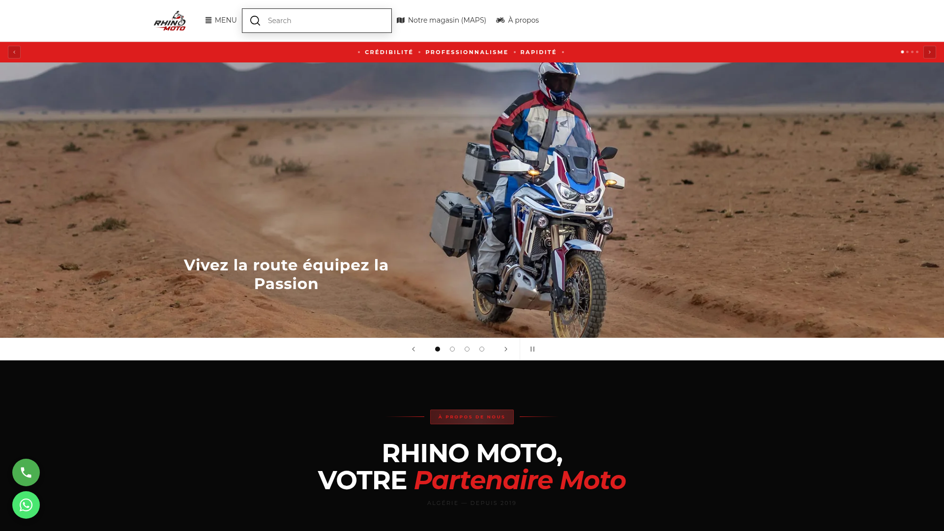 Site e-commerce Rhino Moto — GREEN LIGHT